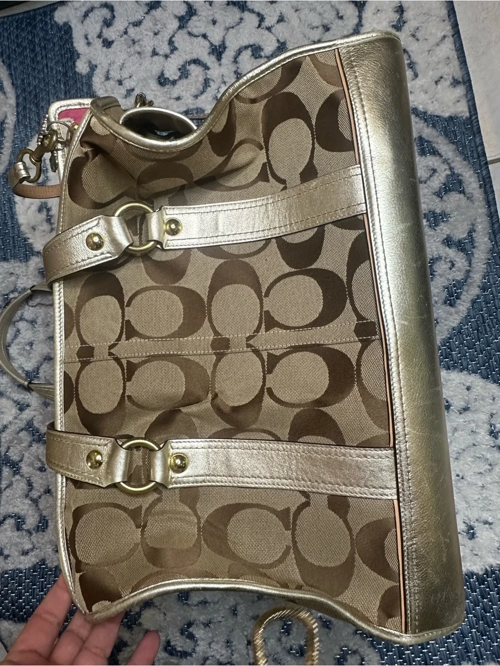 Coach Tan Signature Pet Carrier